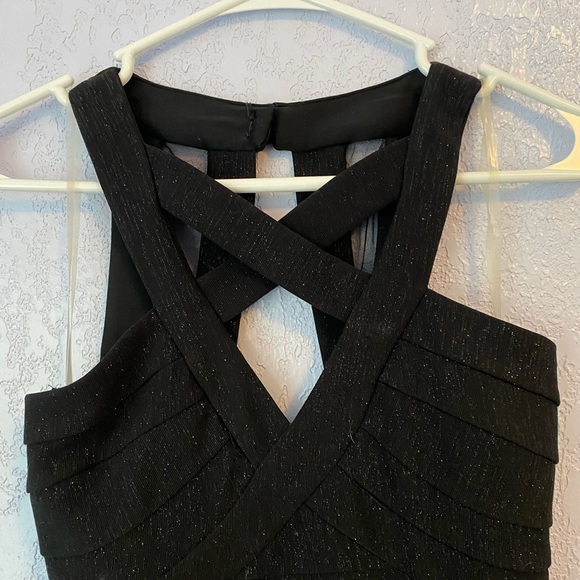 Ruby Rox Black Sparkle Bandage Bodycon Dress - Picture 4 of 6